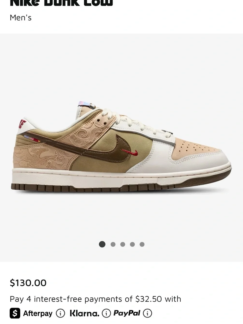 Nike Men’s Low-Top Sneakers in Beige, Olive & White